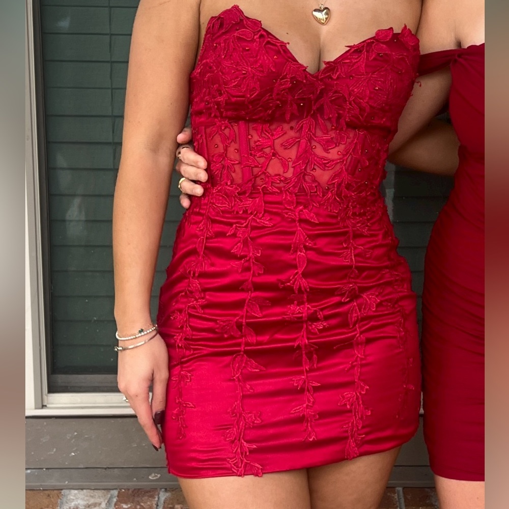 Homecoming Red Lace Corset Dress